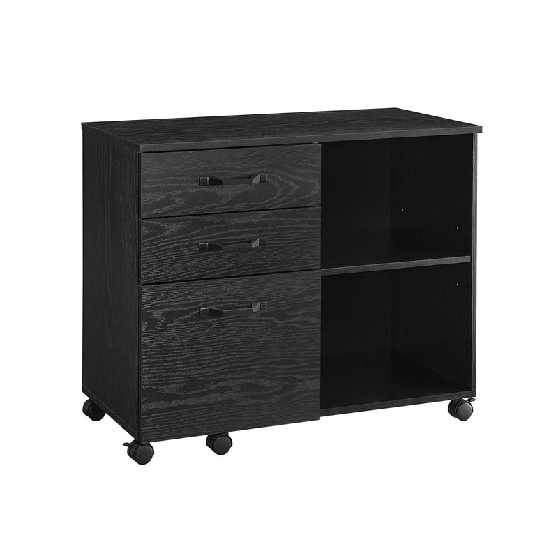 Vasagle Black Storage Cabinet With File Drawer For Home Office Organisation