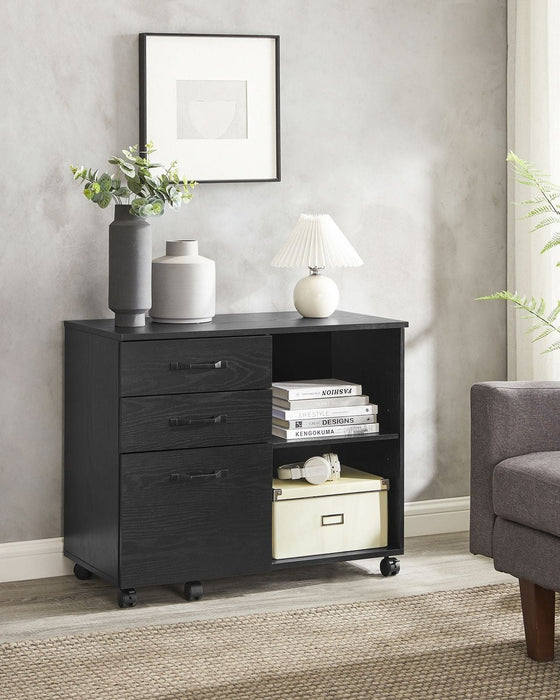 Image of a Black Vasagle Storage Cabinet With File Drawer