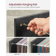 Vasagle Black Storage Cabinet With File Drawer For Home Office Organisation