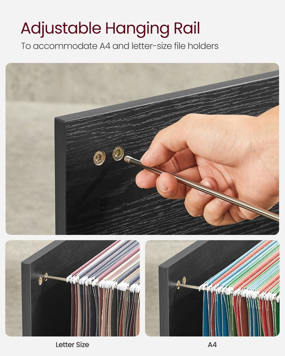 Image of a Black Vasagle Storage Cabinet With File Drawer