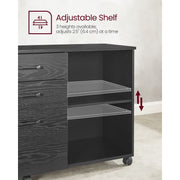 Vasagle Black Storage Cabinet With File Drawer For Home Office Organisation