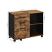 Image of a Rustic Brown and Black Vasagle Storage Cabinet With File Drawer For Home Office