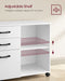Image of a White Vasagle Storage Cabinet With File Drawer For Home Office