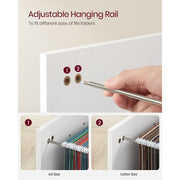 Vasagle White Storage Cabinet With File Drawer For Home Office