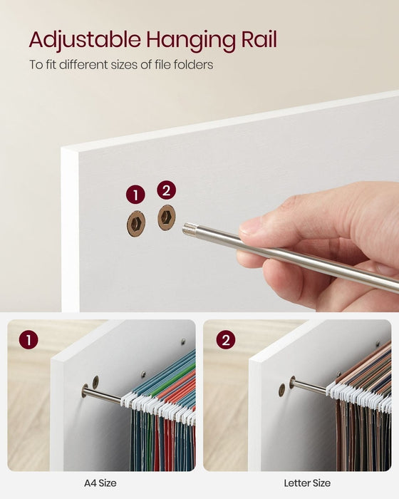 Image of a White Vasagle Storage Cabinet With File Drawer For Home Office