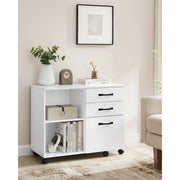Vasagle White Storage Cabinet With File Drawer For Home Office