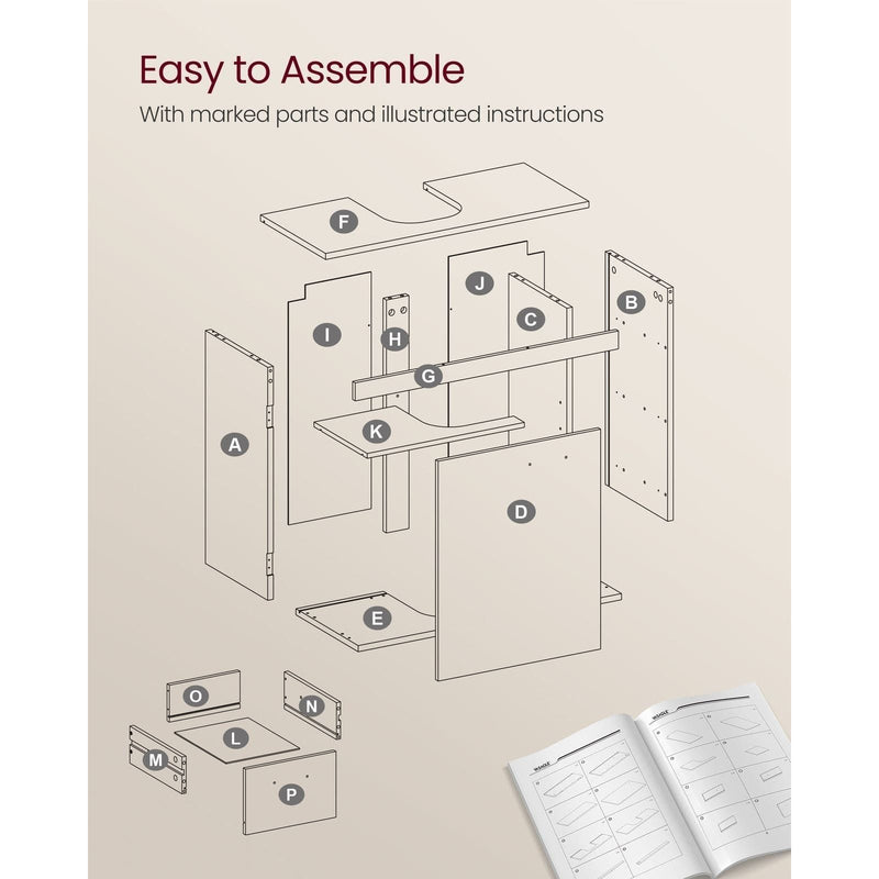 Vasagle White Under Sink Bathroom Cabinet