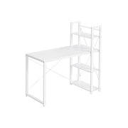 Vasagle White Computer Desk With Shelves 120cm Wide For Home Office