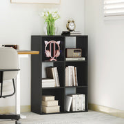 6 Cube Storage Bookshelf With Open Shelves Ideal For Home Or Office Use Black
