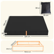 Sandpit Cover Waterproof Outdoor Protection for Clean and Dry Play Black AOSOM