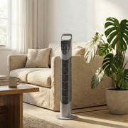 Tower Fan for Small Rooms with Quiet Oscillation and Timer White AOSOM