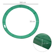 12FT Trampoline Replacement Safety Pad With Thick Foam For Outdoor Use Green AOSOM