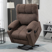 Electric Riser Recliner Chair With Remote Control For Elderly Comfort And Support Dark Brown