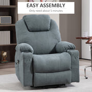 Electric Lift Recliner Armchair With Heat and Massage Function for Elderly, Grey