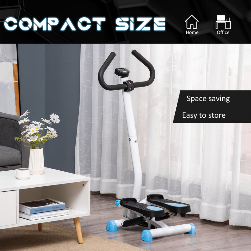 Adjustable Twister Stepper with LCD Screen for Home Cardio and Strength Training Blue AOSOM