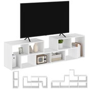 White Extendable TV Stand for TVs up to 75 Inches With Storage Shelves by HOMCOM
