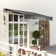 Dark Grey 3 x 2.5m Electric Retractable Awning with Remote Control UV30+ Sun Shade by Outsunny