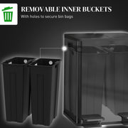 Black 40L Dual Compartment Stainless Steel Bin With Deodoriser Holders by HOMCOM