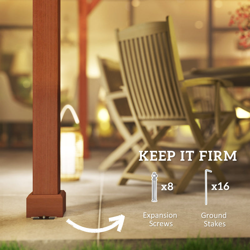 Wooden Garden Pergola Kit Trellis for Climbing Plants and Vines 3.3 x 3.3m by Outsunny