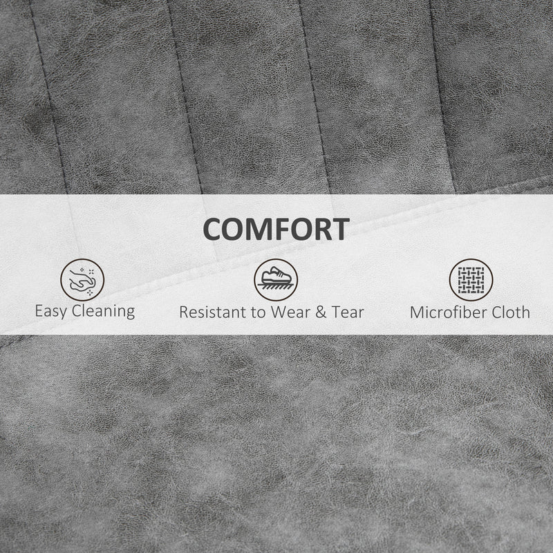 Set of 2 Swivel Bar Stools with Backrest and Adjustable Height for Kitchen Island Grey