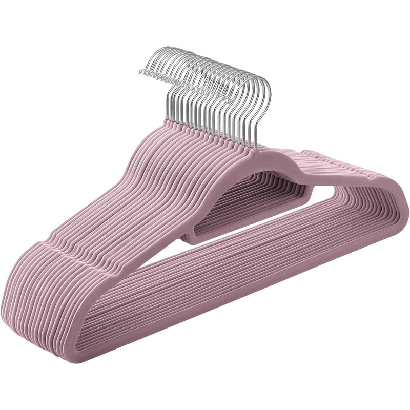Non-Slip Velvet Coat Hangers, Pale Purple (20-Pack) Songmics