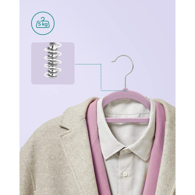 Non-Slip Velvet Coat Hangers, Pale Purple (20-Pack) Songmics