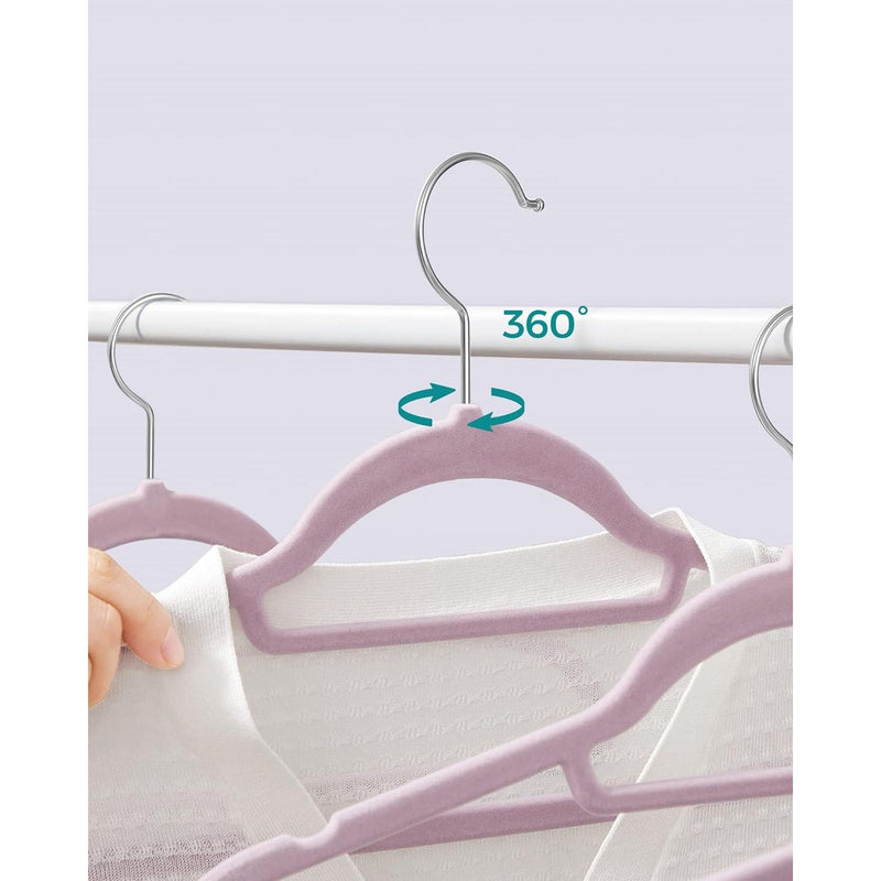 Non-Slip Velvet Coat Hangers, Pale Purple (20-Pack) Songmics