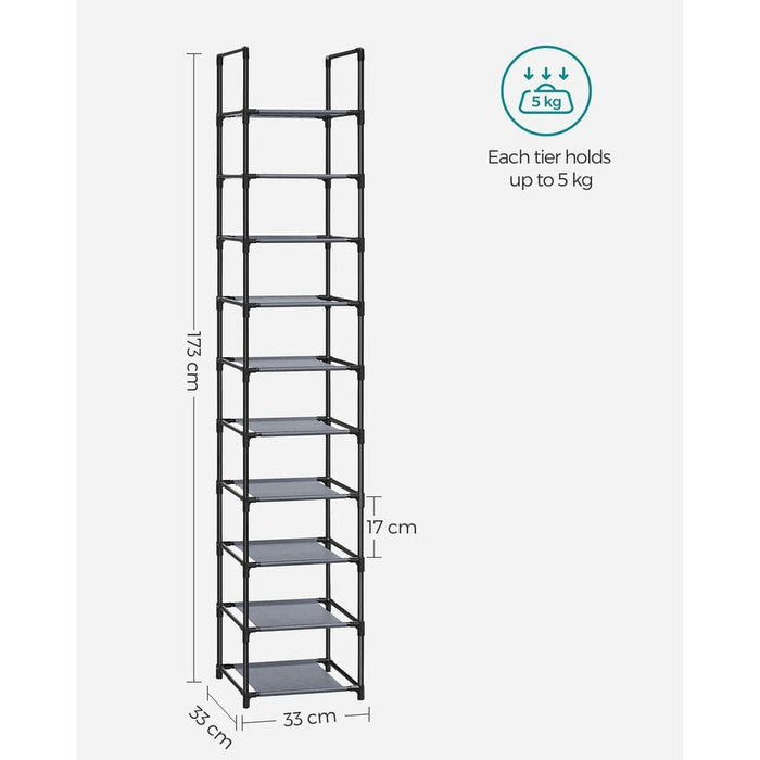 Songmics Vertical Shoe Rack 10 Tier