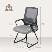 Office Chair with Mesh Back and Lumbar Support for Waiting or Conference Room Dark Grey