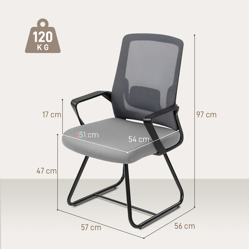 Office Chair with Mesh Back and Lumbar Support for Waiting or Conference Room Dark Grey