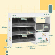 White Kids Toy Storage Unit with 11 Bins Cabinet and Shelves for Nursery or Playroom by AIYAPLAY