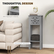 Set of Two Grey Floral Cut-Out Side Tables Elegant and Stylish by HOMCOM