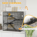 4 Tier Hamster Cage with Deep Glass Base Hut Wheel Food Dish and Water Bottle by PawHut