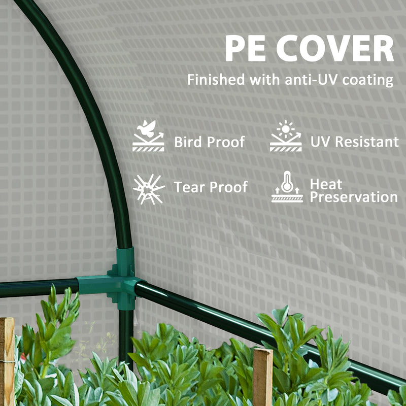 Mini Two Room Greenhouse 94 x 185 cm White Weather Resistant by Outsunny