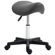 Adjustable Saddle Stool With Wheels For Salon Spa Massage Or Tattoo Use Grey