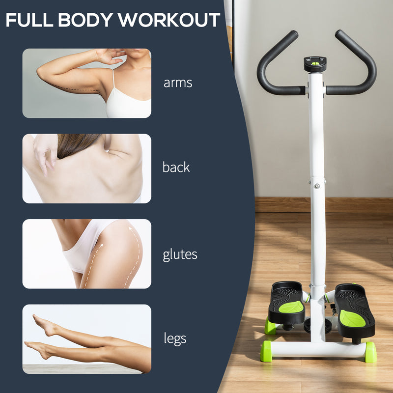 Twister Stepper Fitness Machine With LCD Display And Adjustable Resistance White AOSOM