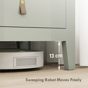 Modern 4 Drawer Chest of Drawers with PU Leather Handles for Bedroom or Hallway, Green