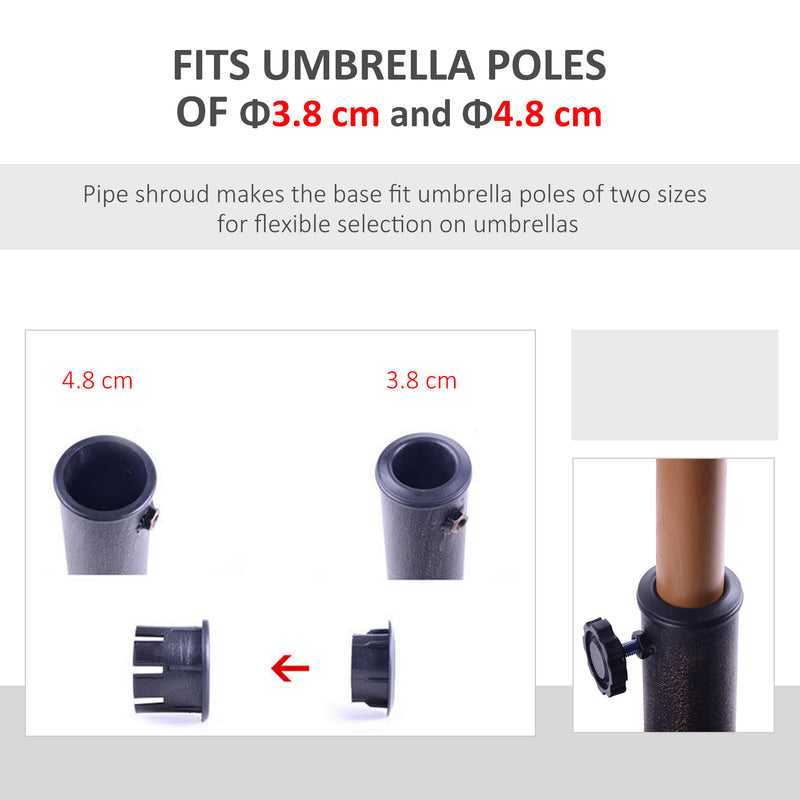 Bronze 13kg Resin Parasol Base for 38mm to 48mm Garden Umbrella Poles Outdoor Use