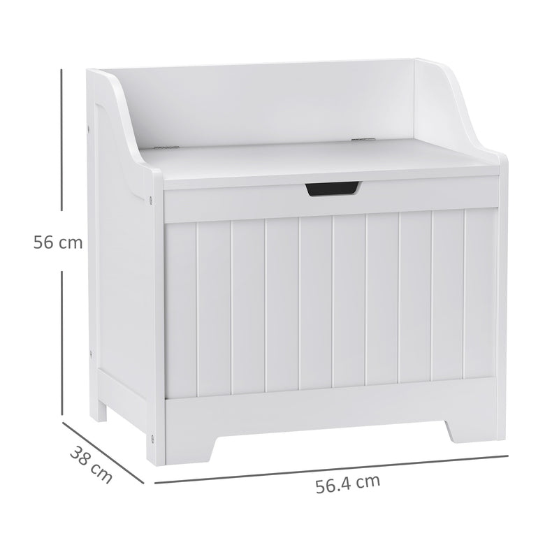 White Wooden Storage Chest with 61L Capacity for Home Organisation