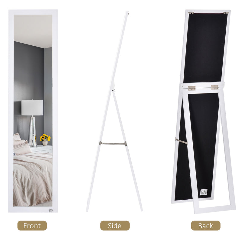 Full Length Dressing Mirror for Bedroom or Hallway with Freestanding Design, White