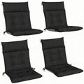 Garden Chair Cushion Set of 4 for Outdoor Comfort Water-Repellent and UV Resistant Black Outsunny