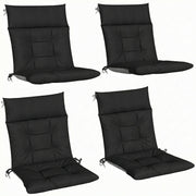 Garden Chair Cushion Set of 4 for Outdoor Comfort Water-Repellent and UV Resistant Black Outsunny