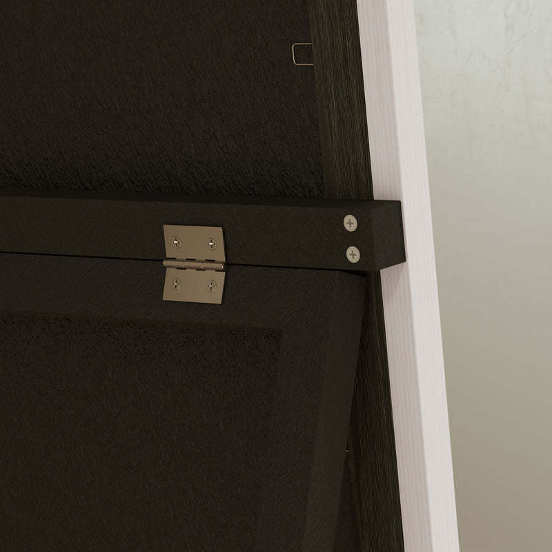 Two Tone Full Length Mirror 162 cm Tall in White and Grey with Modern Slim Frame