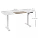 Image of a White Vinsetto Electric Sit Stand Desk With a White Tabletop and White Metal Legs and Frame. 