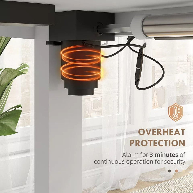 Image of a Vinsetto Height Adjustable Office Desk With a White Tabletop and White Metal Frame and Legs