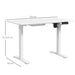 Image of a Vinsetto Height Adjustable Office Desk With a White Tabletop and White Metal Frame and Legs