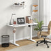 Image of a Vinsetto Height Adjustable Office Desk With a White Tabletop and White Metal Frame and Legs