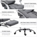 Image of a Light Grey Linen Vinsetto 6 Point Heated Massage Office Chair With Footrest, Swivel Wheels, Reclining Backrest, Padded Arms. Suitable For Home Office and Office