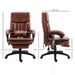 Image of a Vintage Brown PU Leather Executive Office Chair With Footrest, 7 Point Massage, Heating, Swivel Wheels, Padded Arms, Reclining Backrest For Home Office.