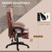 Image of a Vintage Brown PU Leather Executive Office Chair With Footrest, 7 Point Massage, Heating, Swivel Wheels, Padded Arms, Reclining Backrest For Home Office.